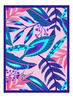 selva de néon tropical de lona. papel de parede botânico de verão. selva botânica. vetor de fundo de arte abstrata. vetor de fundo de arte de folhagem tropical. cartaz floral neon.