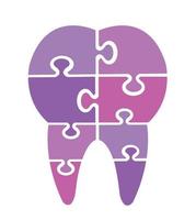 ilustração do ícone dental de quebra-cabeça de cor moderna vetor