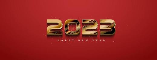 feliz ano novo 2023 com números elegantes fortes vetor