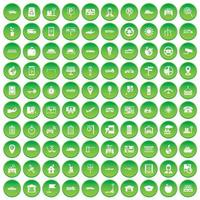 100 ícones de navegação definir círculo verde vetor