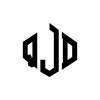 design de logotipo de letra qjd com forma de polígono. qjd polígono e design de logotipo em forma de cubo. qjd hexagon vector logo template cores brancas e pretas. monograma qjd, logotipo comercial e imobiliário.