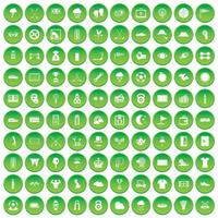 100 ícones de golfe definir círculo verde vetor
