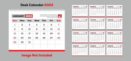 design de calendário de mesa 2023 vetor