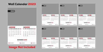 projeto de calendário 2023. semana começa no domingo. 2023. projeto de calendário. vetor