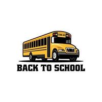ônibus escolar, volta ao vetor de logotipo de ilustração de escola