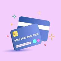 conceito de finanças 3D com conjunto de ícones de vetor de cartão de crédito