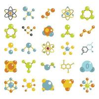 conjunto de ícones de moléculas, estilo simples vetor
