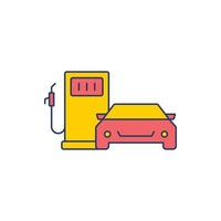 vetor de ícone de estação de combustível de carro