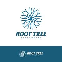 modelo de vetor de design de logotipo de raiz de árvore, ilustração de conceitos de logotipo de árvore.