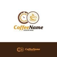 modelo de design de logotipo de hora do café. vetor de conceito de logotipo de café. símbolo de ícone criativo