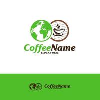 modelo de design de logotipo de café mundial. vetor de conceito de logotipo de café. símbolo de ícone criativo