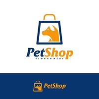 modelo de design de logotipo de loja de animais. vetor de conceito de logotipo de loja de cachorro. emblema, símbolo criativo, ícone