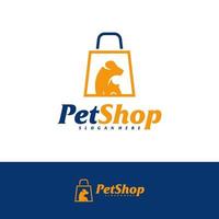 modelo de design de logotipo de loja de animais. vetor de conceito de logotipo de loja de cachorro. emblema, símbolo criativo, ícone