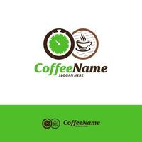 modelo de design de logotipo de hora do café. vetor de conceito de logotipo de café. símbolo de ícone criativo