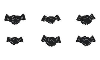 conjunto de ícones de aperto de mão, estilo simples vetor