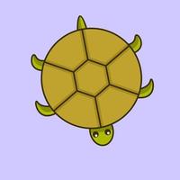 ilustração vetorial de tartaruga fofa premium andando vetor