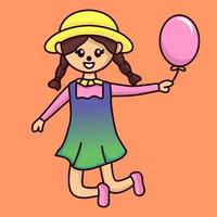 ilustração vetorial de personagem infantil alegre premium vetor