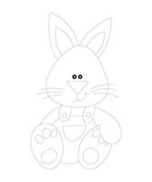 desenho de crianças de coelho fofo para colorir vetor
