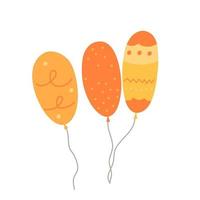três balões em estilo escandinavo. mão desenho ilustração vetorial. vetor