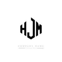 design de logotipo de carta hjm com forma de polígono. hjm polígono e design de logotipo em forma de cubo. hjm hexágono modelo de logotipo de vetor cores brancas e pretas. hjm monograma, logotipo de negócios e imóveis.