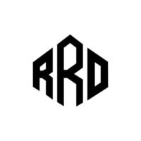 design de logotipo de letra rro com forma de polígono. rro polígono e design de logotipo em forma de cubo. rro hexágono modelo de logotipo de vetor cores brancas e pretas. rro monograma, logotipo de negócios e imóveis.