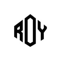 design de logotipo de carta roy com forma de polígono. roy polygon e design de logotipo em forma de cubo. roy hexágono vector logotipo modelo cores brancas e pretas. Roy monograma, logotipo de negócios e imóveis.