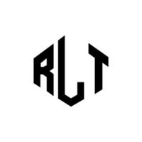 design de logotipo de carta rlt com forma de polígono. rlt polígono e design de logotipo em forma de cubo. rlt hexágono modelo de logotipo de vetor cores brancas e pretas. rlt monograma, logotipo de negócios e imóveis.