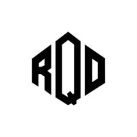 design de logotipo de letra rqo com forma de polígono. rqo polígono e design de logotipo em forma de cubo. rqo hexágono modelo de logotipo de vetor cores brancas e pretas. monograma rqo, logotipo de negócios e imóveis.