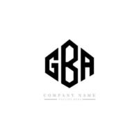 design de logotipo de carta gba com forma de polígono. gba polígono e design de logotipo em forma de cubo. gba hexágono modelo de logotipo de vetor cores brancas e pretas. gba monograma, logotipo de negócios e imóveis.