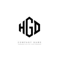 design de logotipo de letra hgd com forma de polígono. hgd polígono e design de logotipo em forma de cubo. modelo de logotipo de vetor hexágono hgd cores brancas e pretas. hgd monograma, logotipo de negócios e imóveis.