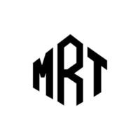 design de logotipo de carta mrt com forma de polígono. mrt polígono e design de logotipo em forma de cubo. mrt hexágono modelo de logotipo de vetor cores brancas e pretas. mrt monograma, logotipo de negócios e imóveis.