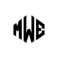 design de logotipo de letra mwe com forma de polígono. design de logotipo em forma de polígono e cubo mwe. modelo de logotipo de vetor hexágono mwe cores brancas e pretas. mwe monograma, logotipo de negócios e imóveis.