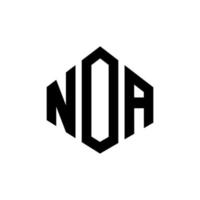 design de logotipo de carta noa com forma de polígono. noa polígono e design de logotipo em forma de cubo. modelo de logotipo de vetor hexágono noa cores brancas e pretas. noa monograma, logotipo de negócios e imóveis.