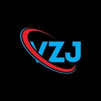 logotipo vz. carta vz. design de logotipo de letra vzj. iniciais vzj logotipo ligado com círculo e logotipo monograma em maiúsculas. tipografia vzj para tecnologia, negócios e marca imobiliária. vetor