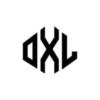 design de logotipo de letra oxl com forma de polígono. polígono oxl e design de logotipo em forma de cubo. modelo de logotipo de vetor oxl hexágono cores brancas e pretas. oxl monograma, logotipo de negócios e imóveis.