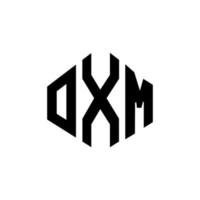 design de logotipo de carta oxm com forma de polígono. oxm polígono e design de logotipo em forma de cubo. modelo de logotipo de vetor oxm hexágono cores brancas e pretas. oxm monograma, logotipo de negócios e imóveis.