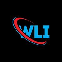 logotipo wli. carta. design de logotipo de letra wli. iniciais wli logotipo ligado com círculo e logotipo monograma maiúsculo. wli tipografia para marca de tecnologia, negócios e imóveis. vetor