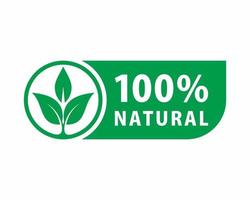 Vetor de crachá de etiqueta de etiqueta 100% natural, vetor 100% orgânico, vetor de carimbo 100% natural