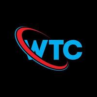 logotipo wtc. carta wt. design de logotipo de carta wtc. iniciais wtc logotipo ligado com círculo e logotipo monograma em maiúsculas. tipografia wtc para marca de tecnologia, negócios e imóveis. vetor