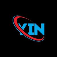 logotipo yin. letra yin. design de logotipo de letra yin. iniciais yin logotipo ligado com círculo e logotipo monograma maiúsculo. tipografia yin para tecnologia, negócios e marca imobiliária. vetor
