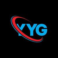 logotipo yyg. carta yg. design de logotipo de carta yyg. iniciais yyg logotipo ligado com círculo e logotipo monograma maiúsculo. tipografia yyg para marca de tecnologia, negócios e imóveis. vetor