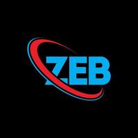 logotipo zeb. carta zeb. design de logotipo de letra zeb. iniciais zeb logotipo ligado com círculo e logotipo monograma maiúsculo. tipografia zeb para marca de tecnologia, negócios e imóveis. vetor