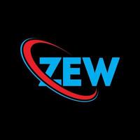 logotipo zew. ze carta. design de logotipo de carta zew. iniciais zew logotipo ligado com círculo e logotipo monograma em maiúsculas. tipografia zew para marca de tecnologia, negócios e imóveis. vetor