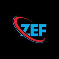 logotipo zef. carta zef. design de logotipo de letra zef. iniciais zef logotipo ligado com círculo e logotipo monograma maiúsculo. zef tipografia para tecnologia, negócios e marca imobiliária. vetor