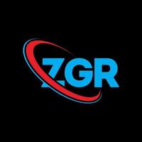 logotipo zgr. carta zgr. design de logotipo de letra zgr. iniciais zgr logotipo ligado com círculo e logotipo monograma em maiúsculas. tipografia zgr para marca de tecnologia, negócios e imóveis. vetor