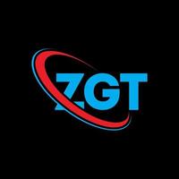 logotipo zgt. letra zg. design de logotipo de letra zgt. iniciais zgt logotipo ligado com círculo e logotipo monograma maiúsculo. tipografia zgt para marca de tecnologia, negócios e imóveis. vetor