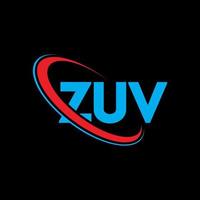 zuv logotipo. carta zuv. design de logotipo de letra zuv. iniciais zuv logotipo ligado com círculo e logotipo monograma maiúsculo. tipografia zuv para marca de tecnologia, negócios e imóveis. vetor