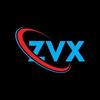 logotipo zvx. letra zvx. design de logotipo de letra zvx. iniciais zvx logotipo ligado com círculo e logotipo monograma maiúsculo. tipografia zvx para marca de tecnologia, negócios e imóveis. vetor