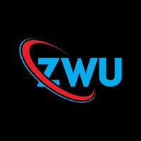 logotipo zwu. carta zwu. design de logotipo de letra zwu. iniciais zwu logotipo ligado com círculo e logotipo monograma maiúsculo. tipografia zwu para marca de tecnologia, negócios e imóveis. vetor