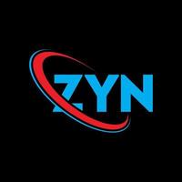 logotipo zyn. carta zyn. design de logotipo de carta zyn. iniciais zyn logotipo ligado com círculo e logotipo monograma maiúsculo. tipografia zyn para marca de tecnologia, negócios e imóveis. vetor